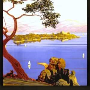 Vintage Lake Garda Travel Poster Italian Lakes