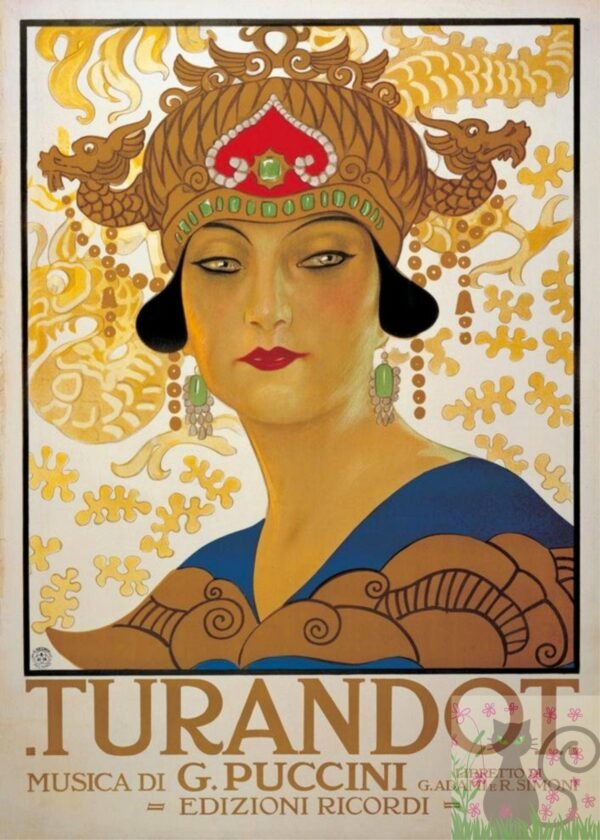 Turandot Music By G. Puccini Vintage Entertainment Theatre Poster