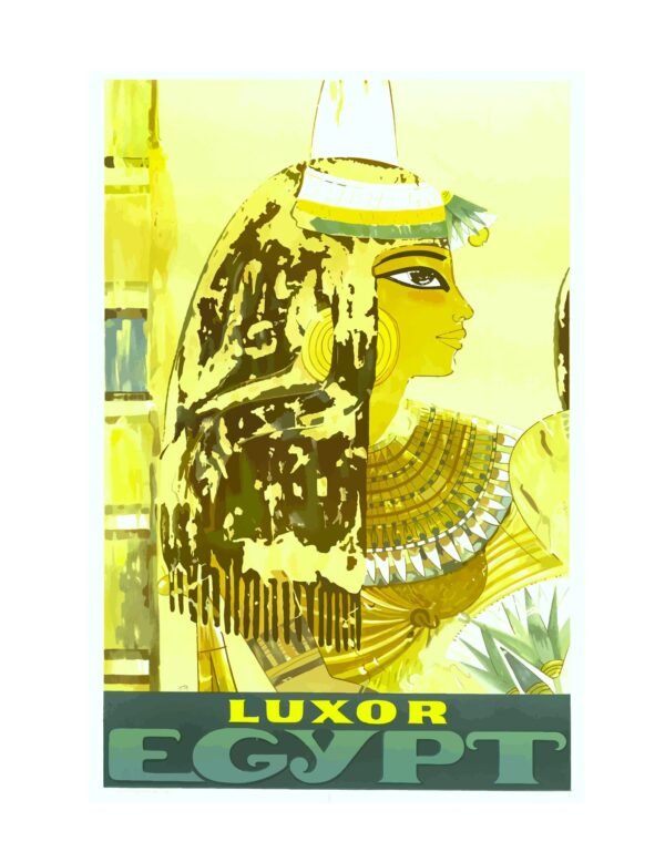 Luxor Egypt Poster, Vintage World Travel Print