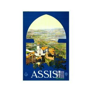 Vintage Assisi Travel Poster Italian Tourism Advertisement