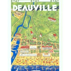 Vintage French travel poster, Deauville