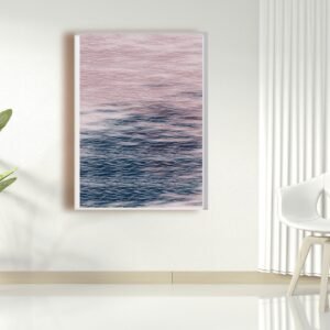 Ocean Pink, Navy Blue, Indigo Contemporary Abstract Wall Art, Modern Minimalist Wall Art