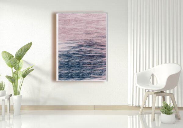 Ocean Pink, Navy Blue, Indigo Contemporary Abstract Wall Art, Modern Minimalist Wall Art