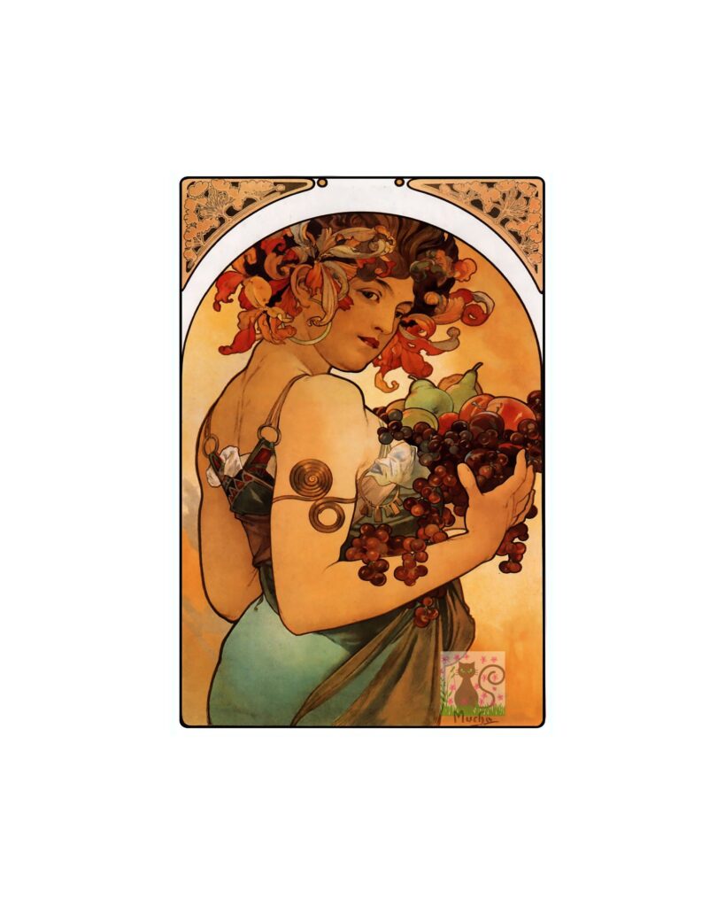 Alphonse Mucha Le Fruit Print Vintage Art Nouveau Poster Of The Fruit