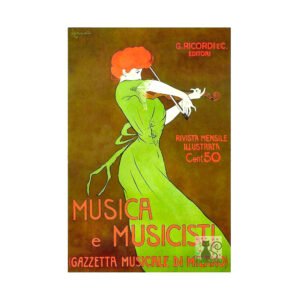 Vintage magazine cover poster, Music poster, violinist poster