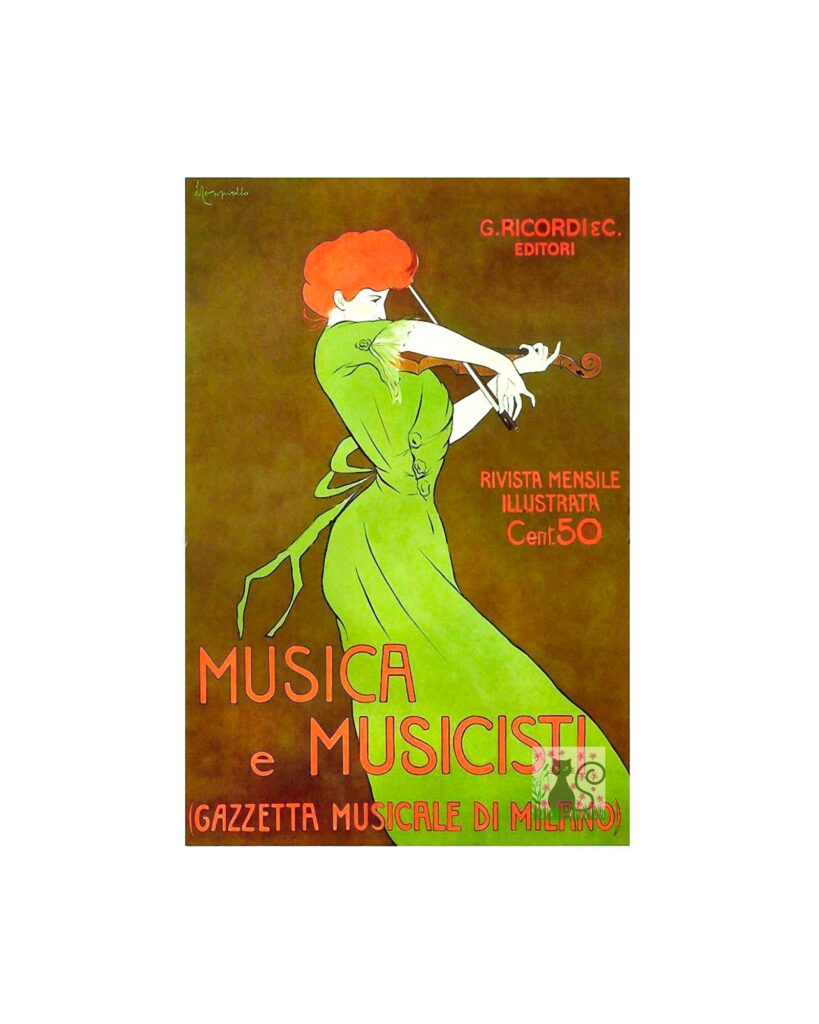 Vintage magazine cover poster, Music poster, violinist poster