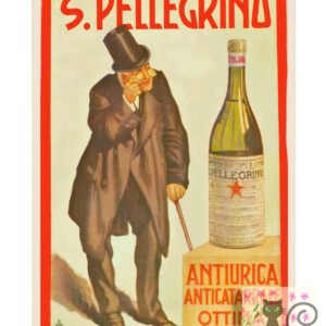 S. Pellegrino, San Pellegrino Acqua, Italian Vintage Food & Drink Poster