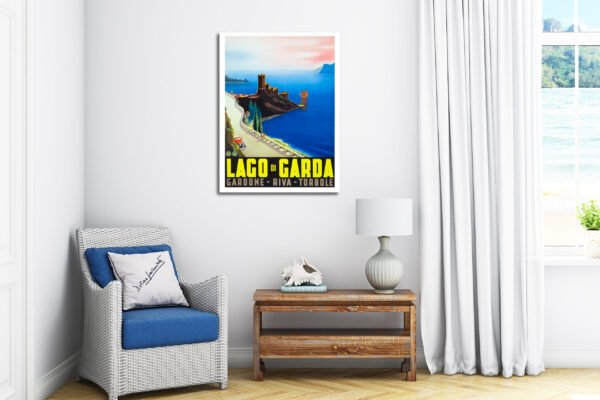 Italian tourism print of Lake Garda Travel print, Lago di Garda