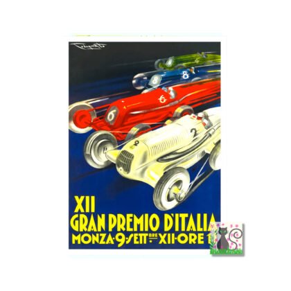 Italian Grand Prix Monza Poster 1934 vintage motorsports white