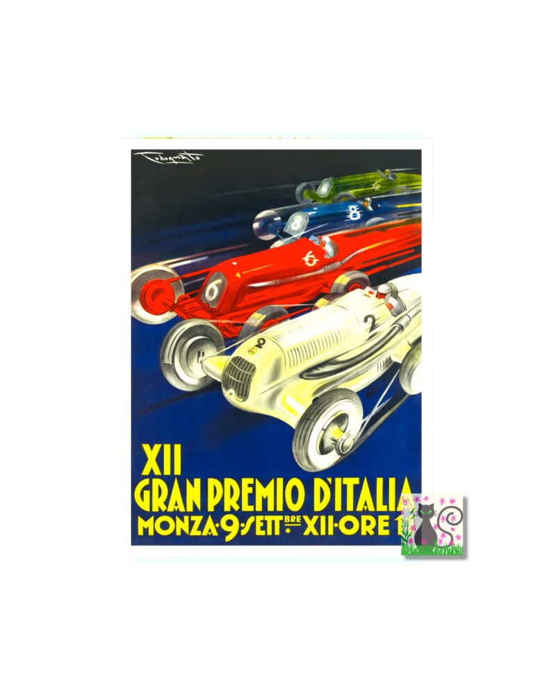 Italian Grand Prix Monza Poster 1934 vintage motorsports white