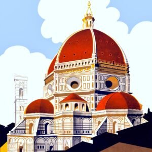 Florence Travel Poster Italy, Firenze Duomo ENIT Tourism Advert