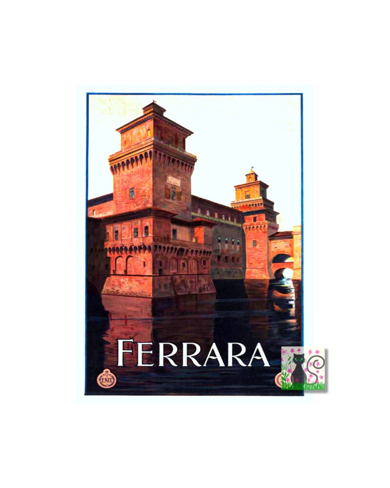 Vintage Italian Tourism Poster Ferrara ENIT