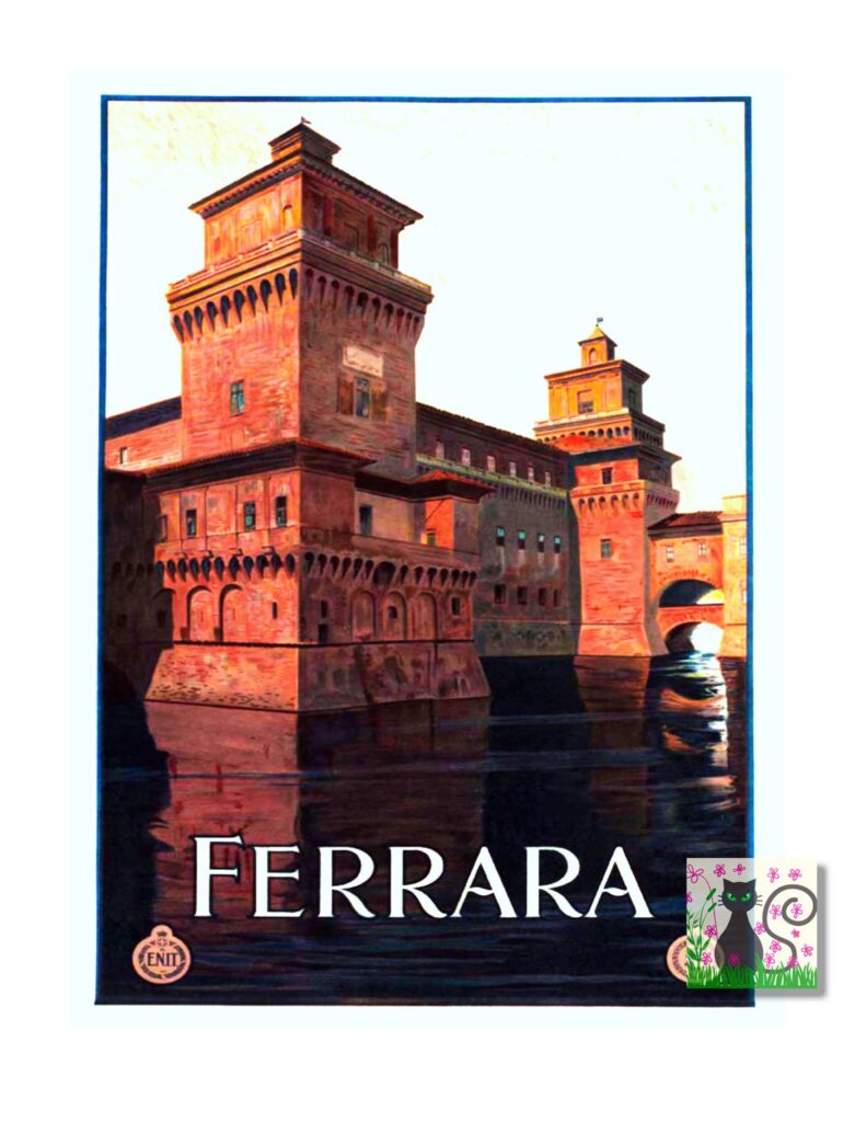 Vintage Italian Tourism Poster Ferrara ENIT