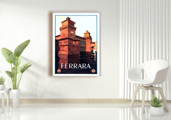 Vintage Italian Tourism Poster Ferrara ENIT