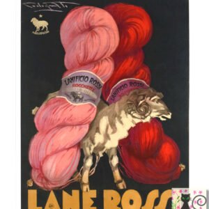 Vintage Italian Yarn Poster, Knitting Wall Art Print For Lane Rossi, Fibre Arts Print