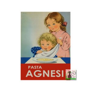 Vintage Pasta Poster Ad, Pasta Agnesi, Italian Food Picture