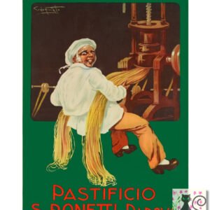 Italian spaghetti poster, vintage pasta print