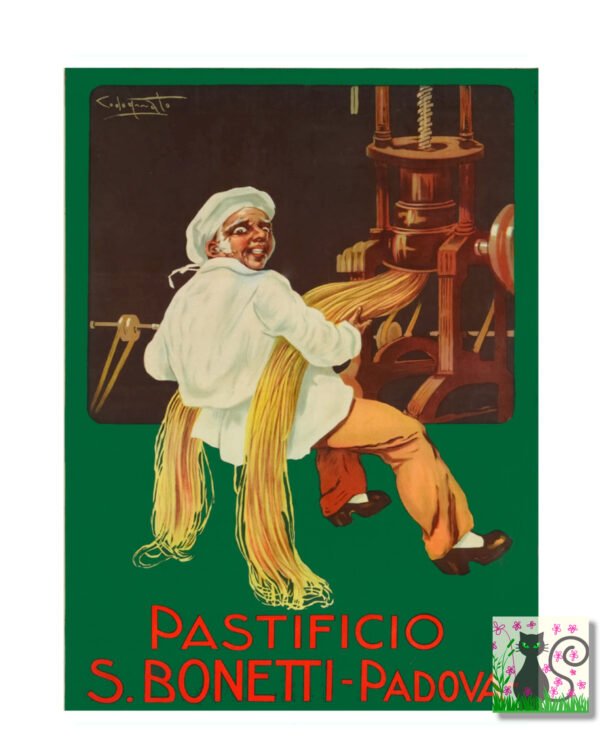 Italian spaghetti poster, vintage pasta print