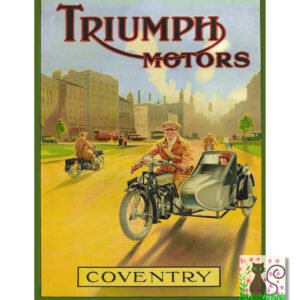 Vintage Triumph motors poster, vintage Triumph motorbike poster