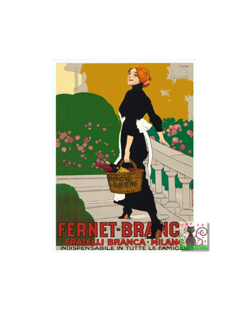 Vintage Fernet-Branca poster instant digital download.