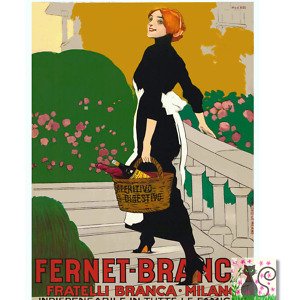 Vintage Fernet-Branca poster instant digital download.