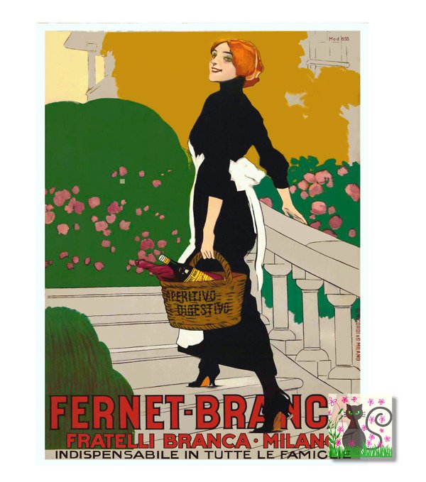 Vintage Fernet-Branca poster instant digital download.