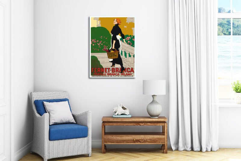 Vintage Fernet-Branca poster instant digital download.