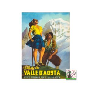 Vintage Winter Sports, Hiking, Poster Print, Val D'Aosta