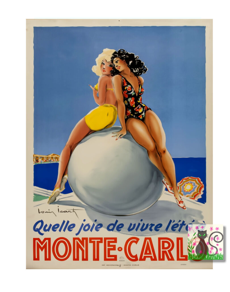 Monte Carlo travel poster 1930 digital download.