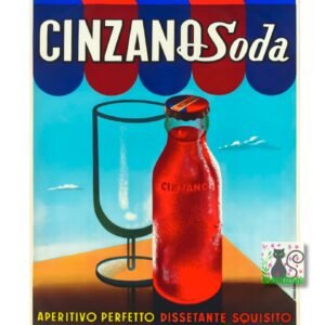 Cinzano Soda, Italian Vintage Food & Drink Poster, Restaurant Bar Kitchen Poster Print