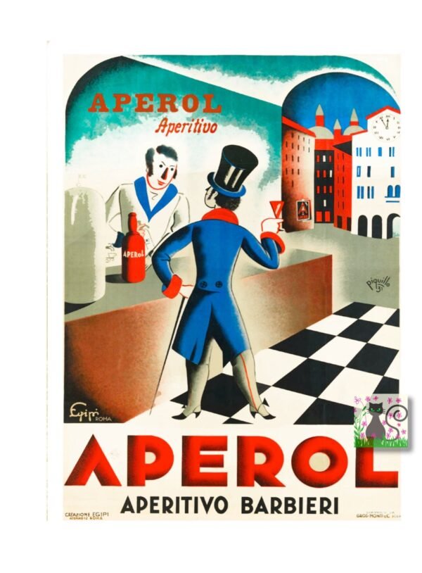 Aperol, Italian Vintage Food & Drink Poster, Restaurant Bar Kitchen Poster Print