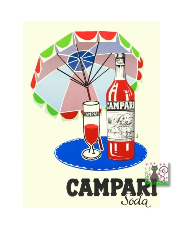 Campari, Italian Vintage Food & Drink Poster, Restaurant Bar Poster Print, Kitchen Art