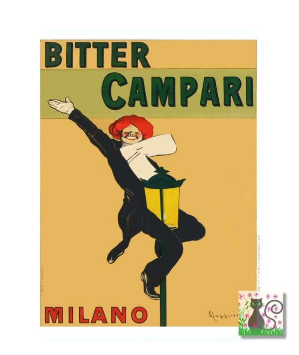 Vintage Campari poster, Italian drinks poster for Campari.