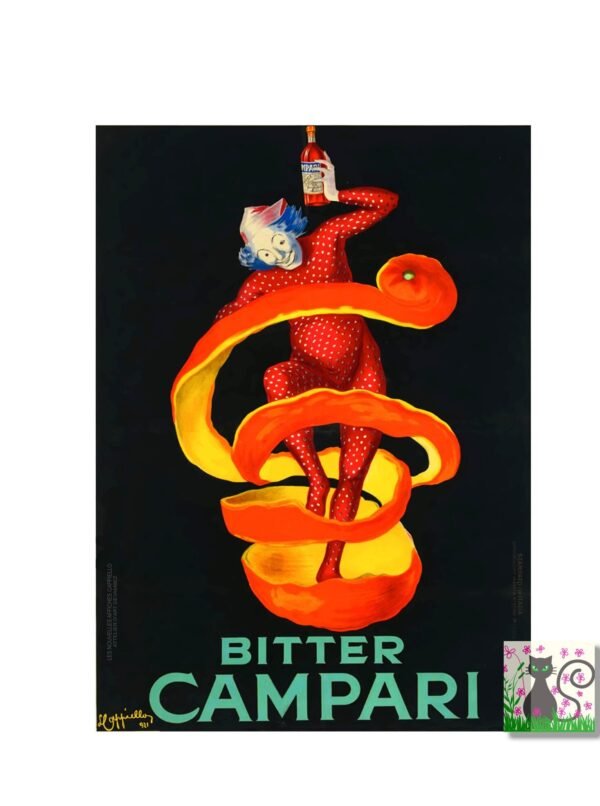 Bitter Campari vintage Food and drink poster, Italian restaurant bar poster