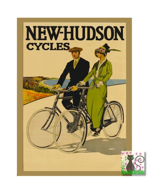 Vintage New Hudson Cycle Poster 1910 - 1920