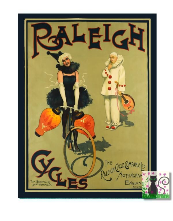 Vintage Raleigh Cycles poster, digital download