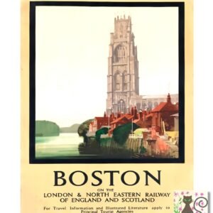 Vintage Railway Tourism Poster for Boston on the London & North Eastern Railway of England and Scotland.