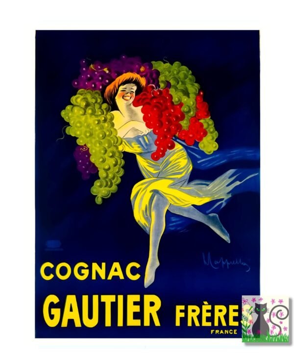 Cognac Gautier Freres Vintage Food & Drink Poster Vintage French Advert Poster