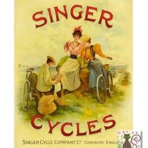 Singer Cycles Poster Print, Vintage Cycle Poster