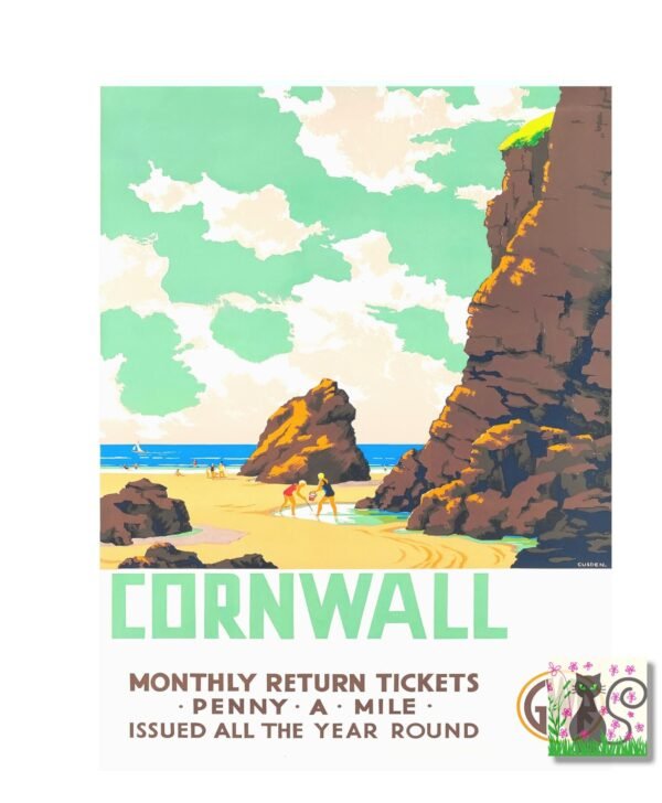 Vintage Cornwall Tourism Poster