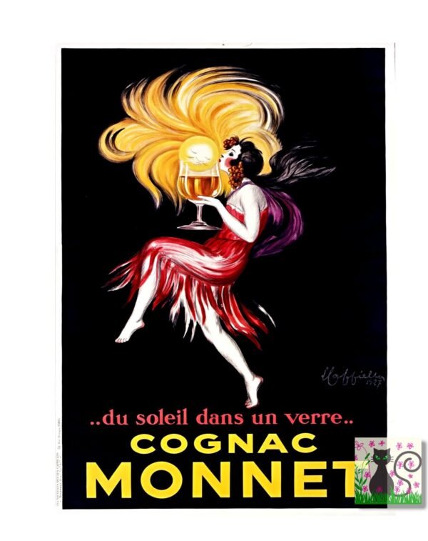 Cognac Monnet Vintage Food & Drink Poster Vintage French Advert Poster