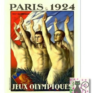 Vintage Olympic Games Paris Poster 1924, Jeux Olympiques Paris, Swearing The Oath