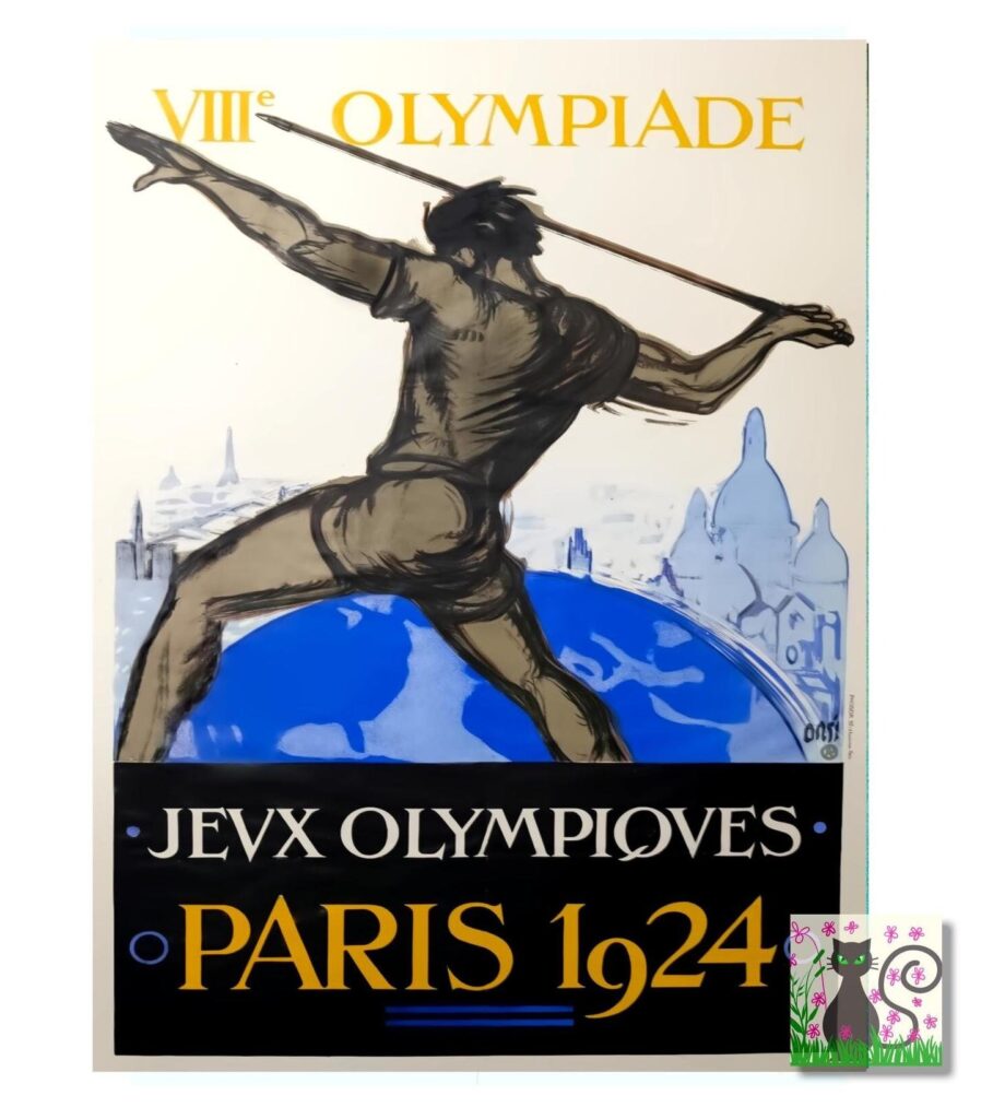 Olympic Games Paris Poster 1924, Jeux Olympiques Paris, Vintage French Olympic Games Poster