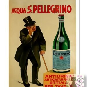 Vintage San Pellegrino Acqua poster, 1931 S Pellegrino water poster