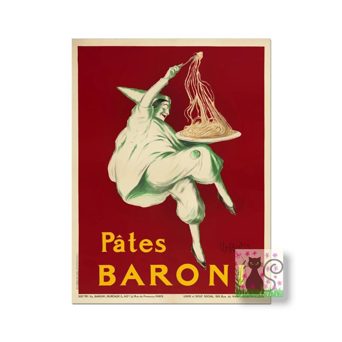 Pates Baroni, Vintage Baroni Pasta Advert, Italian Spaghetti Poster