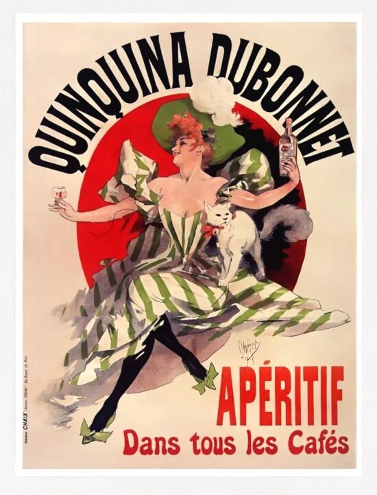 Quinquina Dubonnet Poster, Aperitif dans Tous Les Cafe, Vintage Food & Drink Print