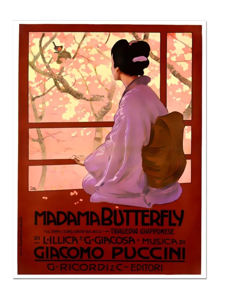 Vintage madam butterfly poster digital download. Puccini poster