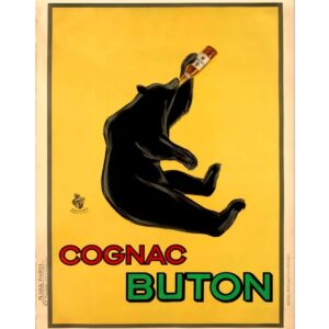 Cognac Buton vintage Cognac alcohol poster for digital download