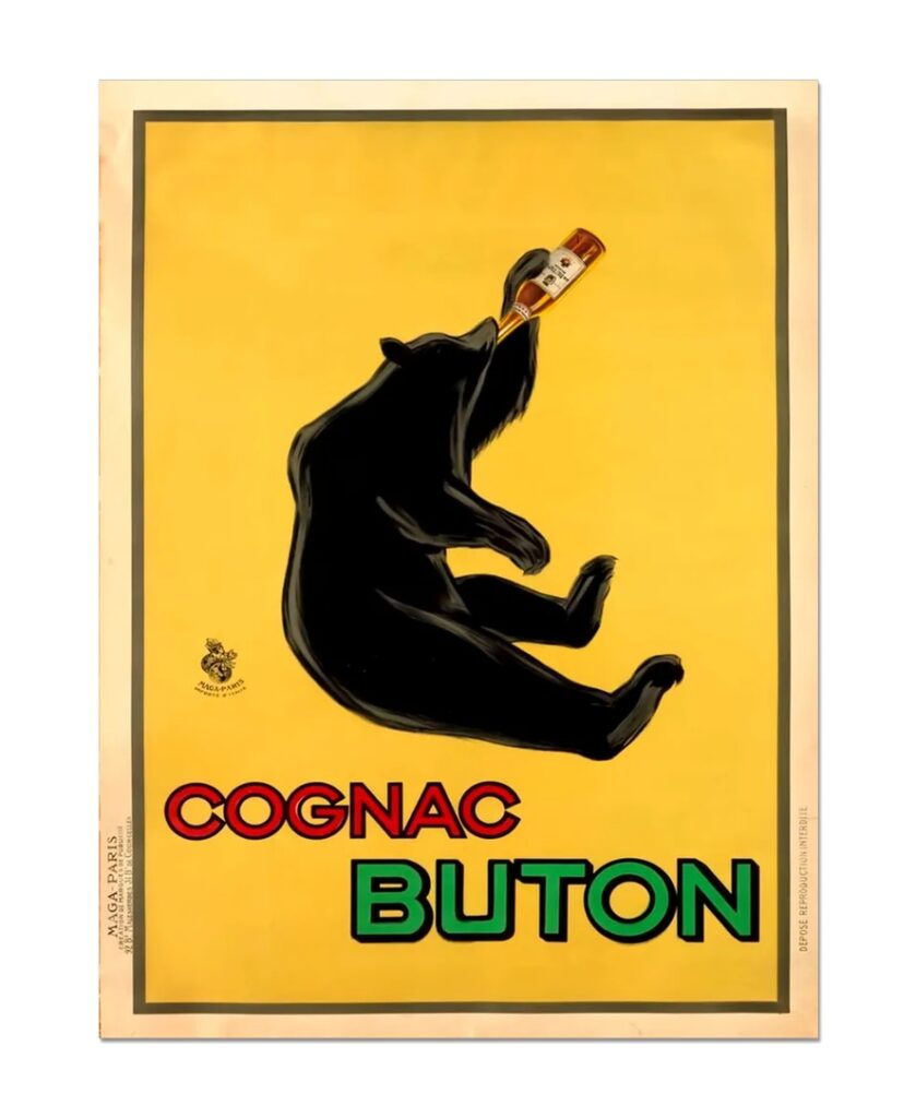 Cognac Buton vintage Cognac alcohol poster for digital download