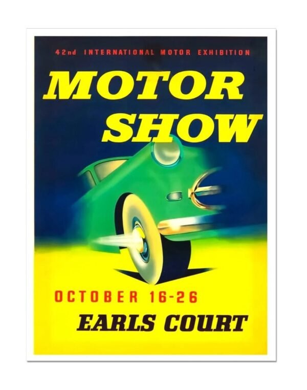 Earls Court Motor Show Poster 1957 Motor Exhibition Print